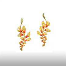 Orange Bird Of Paradise Earrings